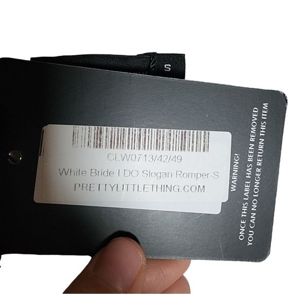 PrettyLittleThing White Bride I Do Slogan Romper women's size 6 wedding … - Picture 7 of 9